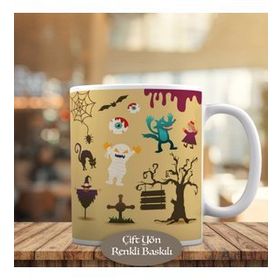 HEDIYELIK-156 Cadılar Bayramı Halloween Canavarlar Kupa Bardak