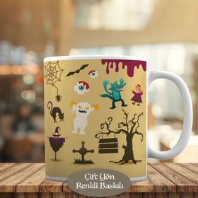HEDIYELIK-156 Cadılar Bayramı Halloween Canavarlar Kupa Bardak