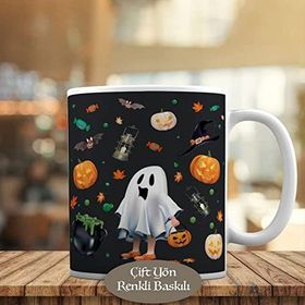 HEDIYELIK-17346 Halloween Balkabağı Komik Hayalet Kupa Bardak