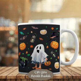 HEDIYELIK-17346 Halloween Balkabağı Komik Hayalet Kupa Bardak