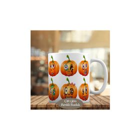 HEDIYELIK-21470 Halloween Komik Suratlı Bal Kabakarı Kupa Bardak