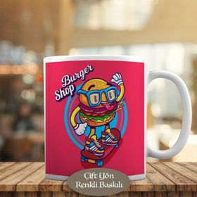 HEDIYELIK-23-2147613459 Burger Shop, Kaykaylı Burger Kupa Bardak