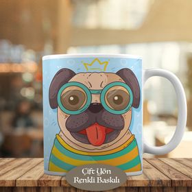 HEDIYELIK-23-2147694024 Dil Çıkaran Renkli Köpek Kupa Bardak