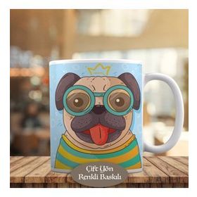 HEDIYELIK-23-2147694024 Dil Çıkaran Renkli Köpek Kupa Bardak