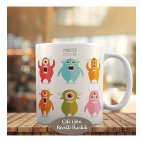 HEDIYELIK-23-2147780357 Huysuz Renkli Canavarlar Kupa Bardak