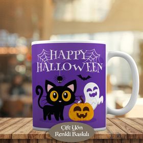 HEDIYELIK-23-2147910940 Happy Hallowen Yazılı Kupa Bardak