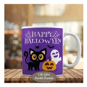 HEDIYELIK-23-2147910940 Happy Hallowen Yazılı Kupa Bardak