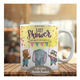 HEDIYELIK 23-2147943805 Baby Shower Yazılı Filli Kupa Bardak