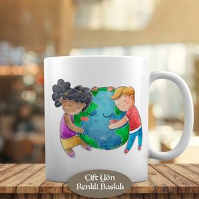 HEDIYELIK-23-2148084445 Dünyaya Sarılan Çocuklar Kupa Bardak