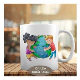 HEDIYELIK-23-2148084445 Dünyaya Sarılan Çocuklar Kupa Bardak