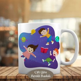 HEDIYELIK 23-2148090431 Bilgili Uçan Çocuklar Kupa Bardak