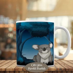 HEDIYELIK-23948 Karanlık Ormanda Koala Baskılı Kupa Bardak