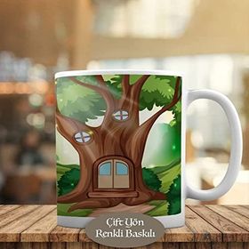 HEDIYELIK-24776 Gün Işığında Ağaç Ev Doğa Manzaralı Kupa Bardak