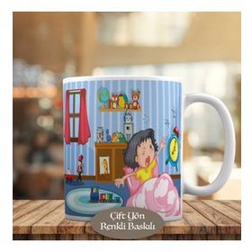 HEDIYELIK-24963 Güne Uyanan Minik Kız Baskılı Kupa Bardak