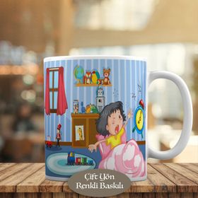 HEDIYELIK-24963 Güne Uyanan Minik Kız Baskılı Kupa Bardak