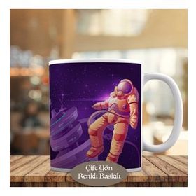 HEDIYELIK-2661 Gezegenler -Uzay Boşluğunda Astronot Kupa Bardak