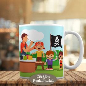HEDIYELIK-283 Eğlenceli Çoçuk Animatörü Baskılı Kupa Bardak