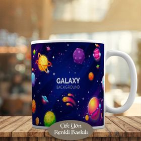 HEDIYELIK-309 Gök Bilimleri Galaksi ve Gezegenler Kupa Bardak