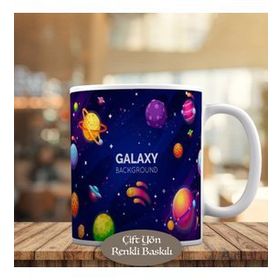 HEDIYELIK-309 Gök Bilimleri Galaksi ve Gezegenler Kupa Bardak
