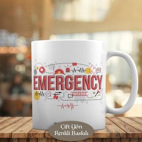 HEDIYELIK-3315 Emergency Acil Durum Baskılı Kupa Bardak