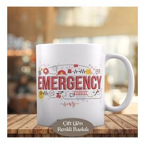 HEDIYELIK-3315 Emergency Acil Durum Baskılı Kupa Bardak