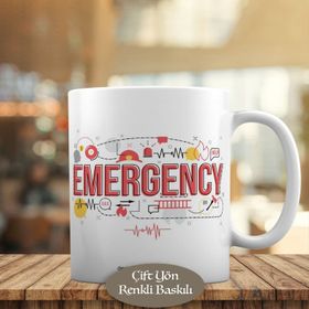 HEDIYELIK-3315 Emergency Acil Durum Baskılı Kupa Bardak