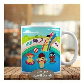 HEDIYELIK-3446-236 Havuzda Eğlenen Çocuklar Kupa Bardak