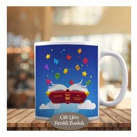 HEDIYELIK-3446-655 Kitaptan Çıkan Harfler Kupa Bardak