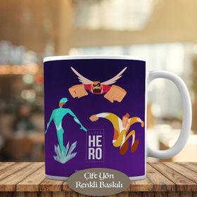 HEDIYELIK-3461 Hero Süper Güçlü Kahramanlar Kupa Bardak