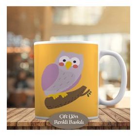 HEDIYELIK-36868 Daldaki Sevimli Hayvan Baykuş Kupa Bardak