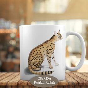 HEDIYELIK-43244 Leopar Desenli Sevimli Kedicik Cat Kupa Bardak