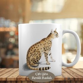 HEDIYELIK-43244 Leopar Desenli Sevimli Kedicik Cat Kupa Bardak
