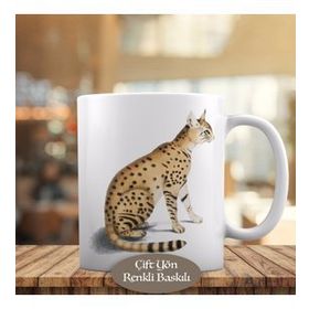 HEDIYELIK-43244 Leopar Desenli Sevimli Kedicik Cat Kupa Bardak