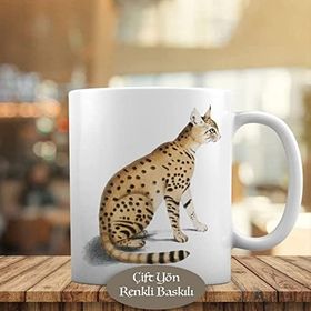 HEDIYELIK-43244 Leopar Desenli Sevimli Kedicik Cat Kupa Bardak