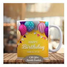 HEDIYELIK 52683-3199 Balonlu Happy Birthday Yazılı Kupa Bardak