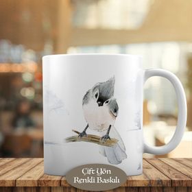 HEDIYELIK-53876-56347 Daldaki Küçük Kuş Kupa Bardak