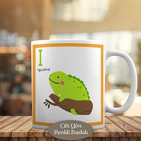 HEDIYELIK-53876-6355 Dalda Yeşil İguana Kupa Bardak