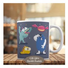HEDIYELIK-6384 Eğlenceli Komik Canavar Arkadaşlar Kupa Bardak