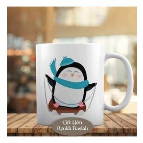 HEDIYELIK-74855-83 Kayak Yapan Penguen Kupa Bardak
