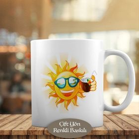 HEDIYELIK-7502611 Güneş ve Hindistan Cevizi Kokteyl Kupa Bardak