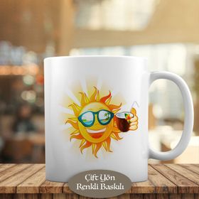 HEDIYELIK-7502611 Güneş ve Hindistan Cevizi Kokteyl Kupa Bardak