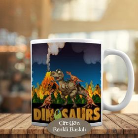 HEDIYELIK-816393 Dinozorların Neslini Tüketen Yangın Kupa Bardak