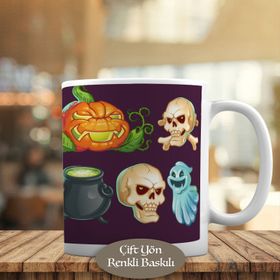HEDIYELIK-841 Halloween-Cadılar Bayramı Tema Baskılı Kupa Bardak