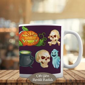 HEDIYELIK-841 Halloween-Cadılar Bayramı Tema Baskılı Kupa Bardak