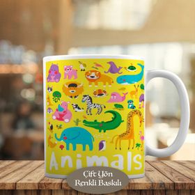 HEDIYELIK-9134 Animals Yabani Doğa Hayvanları Baskılı Kupa Bardak