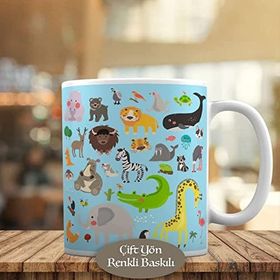 HEDIYELIK-9141 Animals Yabani Doğa Hayvanları Baskılı Kupa Bardak