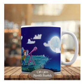 HEDIYELIK-WITH-TELESCOPE Ayı İzleyen Meraklı Çocuk Kupa Bardak