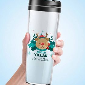 Hediyemen 400 ml Beyaz Arkadaşa Hediye Tasarım Yılbaşı Termosu