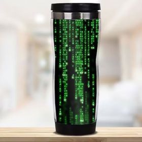 Hediyemen 400 ml Beyaz Matrix Temalı Termos