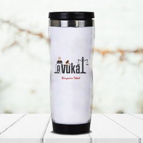 Hediyemen Avukatlara Hediye Kişiye Özel 0,4 lt Beyaz Termos Bardak
